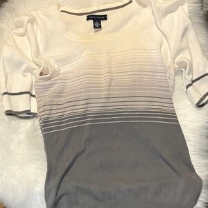 Tommy Hilfiger Grey & White Short Sleeve Sweater